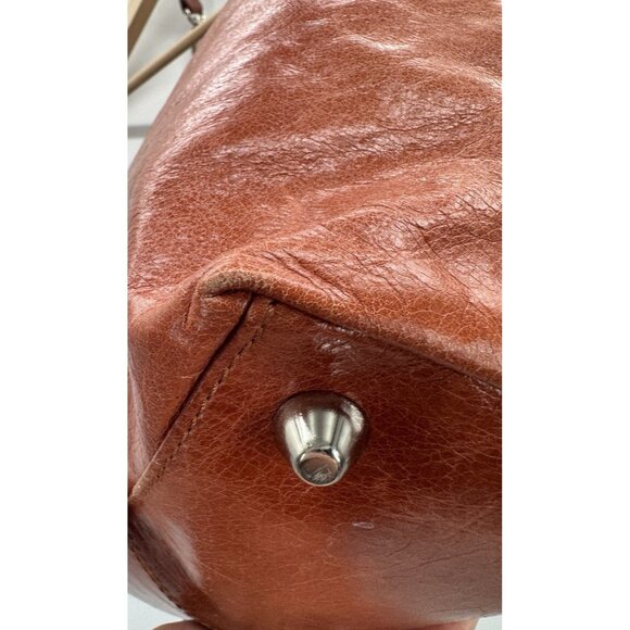 Vintage Hobo Womens Tawny Brown Leather Shoulder Bag Minimalist Boho Retro Indie - Picture 9 of 16